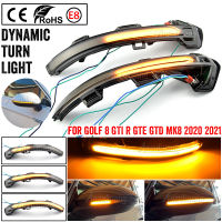 สำหรับ VW โฟล์คสวาเกนกอล์ฟ8 GTI R GTE GTD MK8 2020 2021รถ LED แบบไดนามิกเลี้ยวไฟกระจกมองข้างลำดับไฟกระพริบตัวบ่งชี้