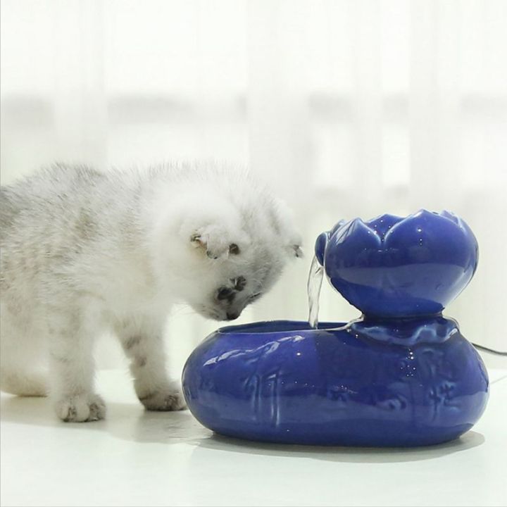 เซรามิกไฟฟ้าแมวดื่มป้อนอัตโนมัติหมุนเวียนแมวสุนัขดื่มน้ำน้ำพุตู้ผลิตภัณฑ์สัตว์เลี้ยง