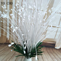 【Cw】 YO CHO Artificial Flowers for Home Decoration 40 Heads White Peacocok Grass Road Lead Plants Silk Flowers for A Wedding Props 【hot】