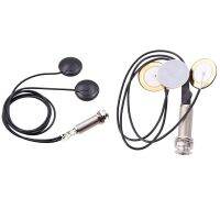 ；。‘【 Piezo Contact Microphone 3 Transducer Pickups &amp; 21-INCHES Wire Length 1/4 Inch Output Jack 2 In 1 Piezo Pickup Disc