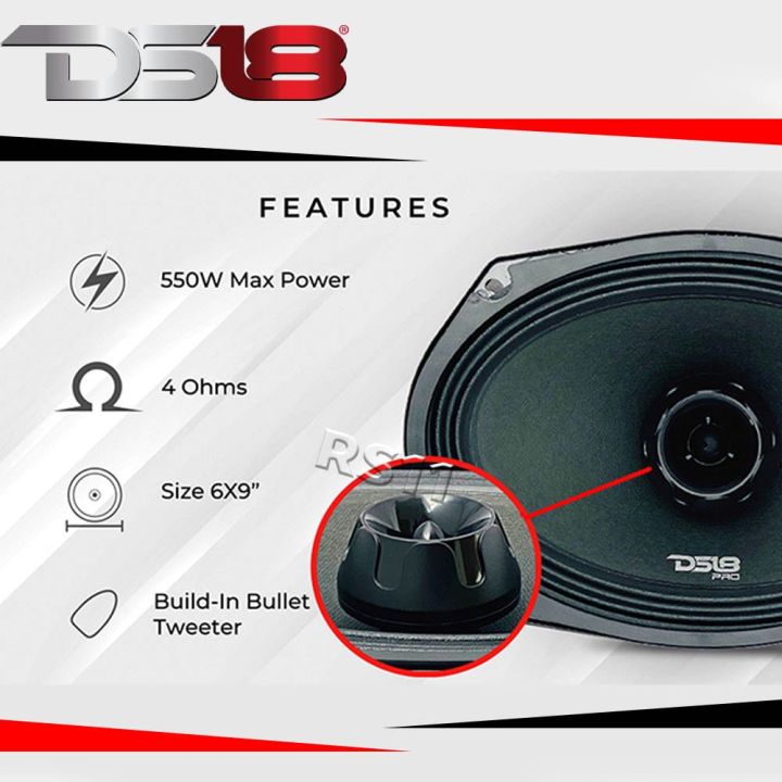 ds18-รุ่น-pro-zt69-ลำโพงเสียงกลาง6x9นิ้ว2ทาง-เฟสปลั๊กbullet-tweeterเสียงกลางเสียงดีกลางชัดแหลมพุ่ง-550-วัตต์-1ดอก