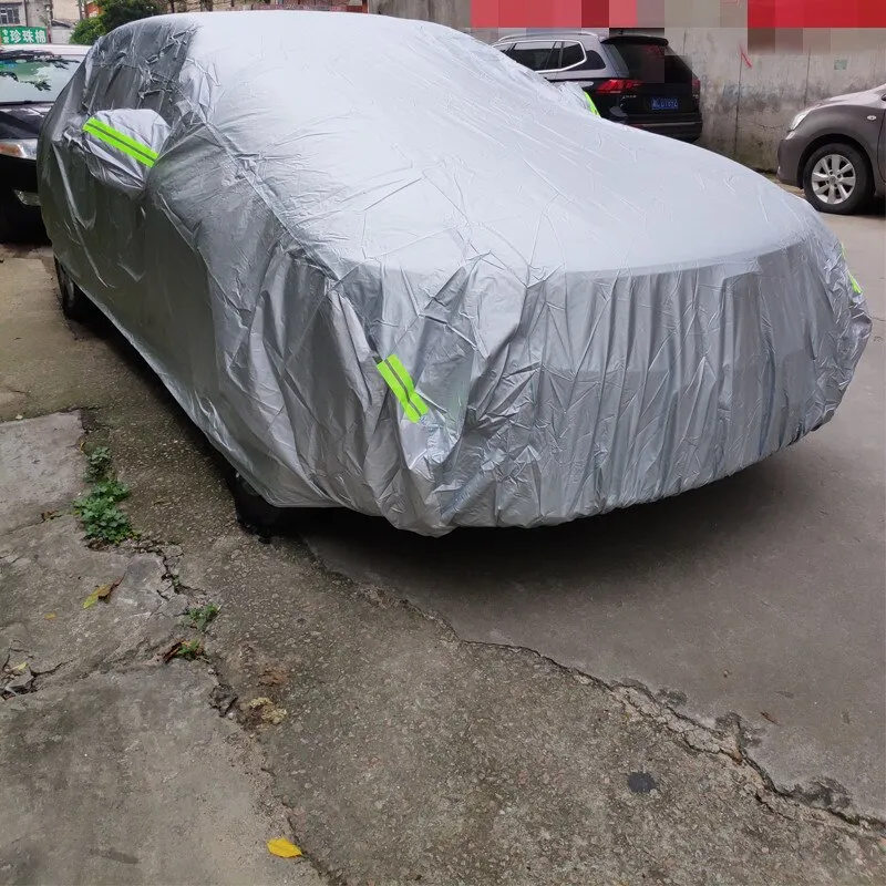 Universal SUV/sedan full car covers outdoor waterproof Sun rain snow  protection UV car umbrella silver auto case cover S-XXL