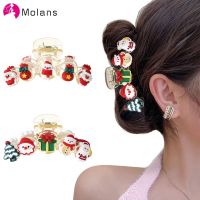 Molans Christmas Transparent Acrylic Hair Clip New Cute Large Hair Claw Barrettes Hairpin Hair Accessories Headwear