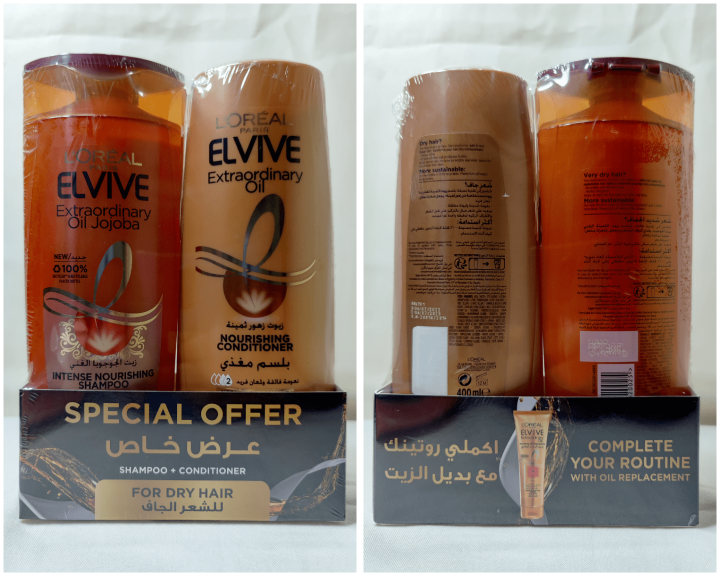 Loreal Elvive Extraordinary Oil Jojoba Shampoo 400ml & Conditioner