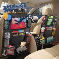 Car Back Seat Organizer with Touch Screen Tablet Holder Automatic Storage Pocket Protector for Travel