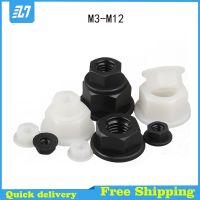 Nylon Plastic Hexagon Hex Flange Nut Metric Thread Black White M3 M4 M5 M6 M8 M10 M12 Nails  Screws Fasteners