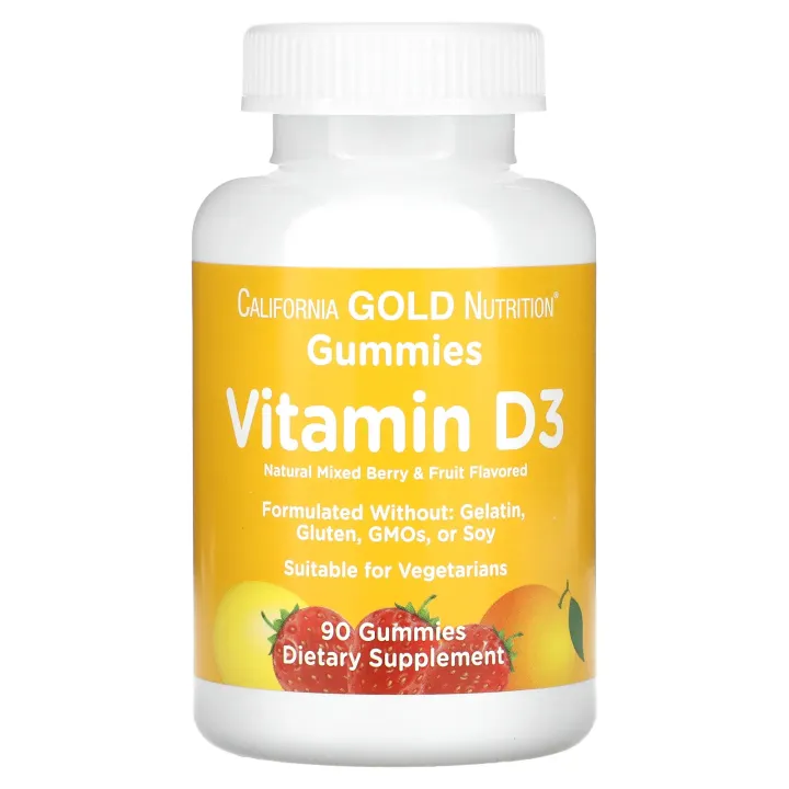 California Gold Nutrition, Vitamin D3 Gummies, No Gelatin, No Gluten