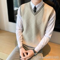 【hot】▩  2023 New Pattern Mens Sweater V-neck Sleeveless Knit Woolen Korean Student Sweaters S-3XL