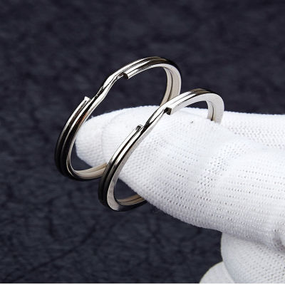 304 แหวนพวงกุญแจสแตนเลสแหวนแบนแหวนเหล็กวงกลมหนาตะขอกุญแจอุปกรณ์เสริมทำด้วยมือ diy กุญแจ ~