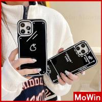 Mowin - เคสไอโฟน เคส iPhone ซิลิโคนนุ่มเคสลูกกวาดสีดำเงา เส้นสีขาว ลูกแพร์ สไตล์เรียบง่ายสำหรับ 13 12 7 XR XS MAX