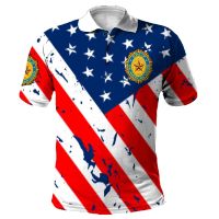 Polo Homme US Veterans Army Force 3D Print Men Shirts Casual Hombres Streetwear Polo Shirt Short Sleeve Boy Ropa Mens Clothes-46（Contact the seller, free customization）