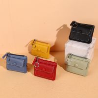 Women Girl Mini Credit Card Holder Money Bags Zipper Pu Leathercoin Money Card Storage Key Purse with Keyring Kid Purse Pouch Card Holders