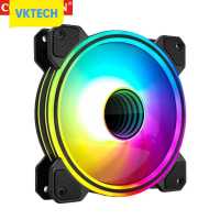 Vktech หม้อน้ำเครื่องทำความเย็นแชสซี12Cm,4Pin PWM เงียบ Casing PC พัดลมทำความเย็น5V 3Pin ARGB Aura ซิงค์เครื่องดูดน้ำสำหรับเดสก์ทอปคอมพิวเตอร์