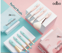 OD844 Odbo Perfect Brush Set 4 pc. ชุดแปรง 4 ชิ้น แถม กระเป๋าสีพาสเทล**ของแท้ พร้อมส่ง