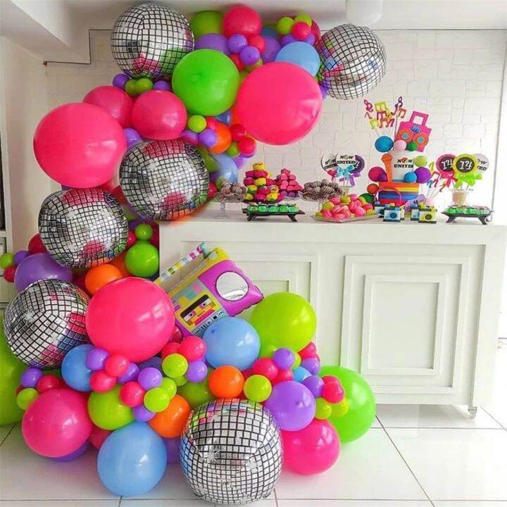 《koko party supplies》119ชิ้น/เซ็ต Back To 80S 90S Theme BalloonArch