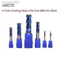 ↂ HRC70 Tungsten Steel Flat End Mills Coating Blue Nano CNC Tools Milling Cutter Solid Carbide Milling Bit 4 Flute Router Bits