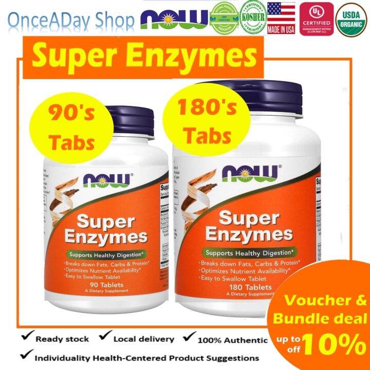 2022 readystock Now Foods Super Enzymes 180 / 90 tablets Once A Days