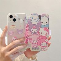 เคสนิ่มกันตกสำหรับเด็กผู้หญิง,เคสโทรศัพท์ Sanrio Hello Kitty Cinnamoroll Kuromi เคสเคสมือถือแบบฝาพับเคสโทรศัพท์สำหรับ IPhone 14 13 12 11 Pro Max 14 Pro Y2k ผู้หญิง