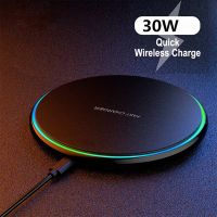 30W Wireless Charger USB C Fast Charging Pad Quick Charge QC 3.0 For iPhone 14 13 12 11 XS XR X 8 Samsung S22 S21 S20