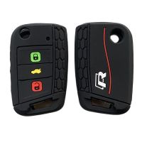 hgjmgkkk Silicone Car Key Case Cover Bag For VW Volkswagen Polo Golf4 MK7 Golf7 T5 Skoda Octavia A5 A7 Leon Ibiza Ateca Kodiaq