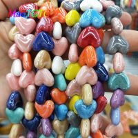 20pcs Multicolor Heart Ceramic Beads For Jewelry Making Necklace Bracelet 15x13mm Colour Heart Shape Ceramic Beads Wholesale