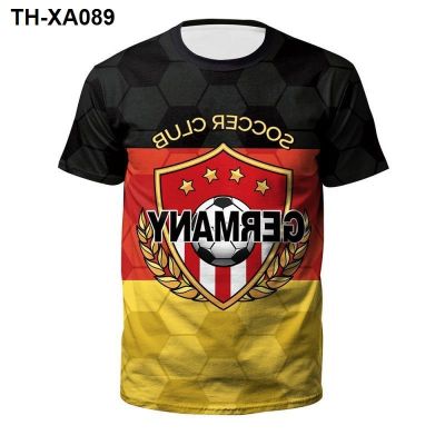 In the summer of 2022 new national football fans cheer sportswear events round collar T-shirt with short sleeves
