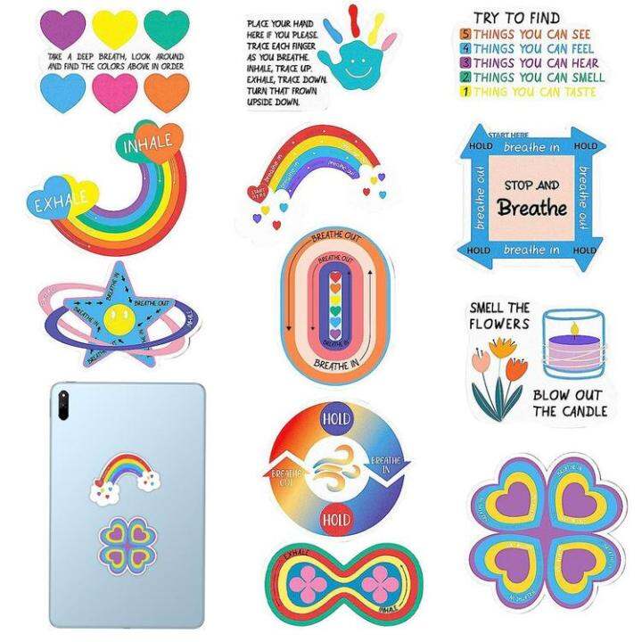 fidget-stickers-adhesive-stickers-12pcs-anti-stress-adhesive-rainbow-stickers-cute-tactile-breathing-stickers-reusable-calm-strips-for-desk-and-phone-physical