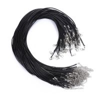 10 Pcs Black Leather Cord Wax Rope Chain Wax Cord Necklace Pendant For DIY Handmade Lobster Clasp String Cord Jewelry Wholesale