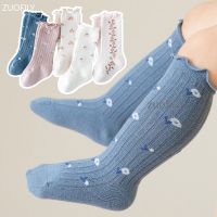 ✺▲☍  Spring Baby Ruffle Girls Socks Knee High Long Sock Kid Soft Cotton Toddler Print Socks Children Princess Autumn Socks for 0-5Yrs