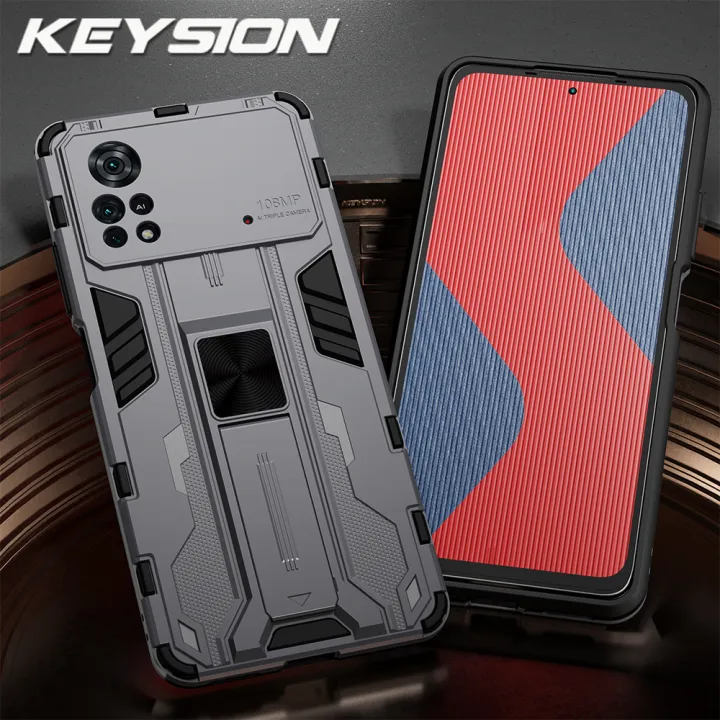 Keysion เคสเกราะกันกระแทกสำหรับ Xiaomi Poco X4 Pro Poco X4 Pro 5g ซิลิโคน ขาตั้ง Pc ฝาหลัง