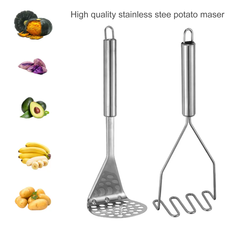 Heavy Duty Potato Masher, Stainless Steel Integrated Masher Kitchen Tool &  Food Masher/ Potato Smasher, Perfect for Bean, Vegetable, Fruits, Baby  Food, Avocado, Meat 