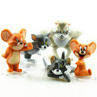 5pcs แมวและเมาส์ Tom And Jerry ตุ๊กตา เค้ก Topper ตกแต่งเด็กปาร์ตี้วันเกิดของเล่นของขวัญ