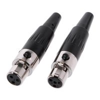 1Pcs High Quality Mini XLR 3 4 Pin Female Plug Small XLR Audio Microphone Connector for MIC Soldering Straight