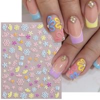 【YF】❀♝✠  Flowers Colorful Nails Stickers Hollow Florals Garden  Decals Manicure Decorations SG002