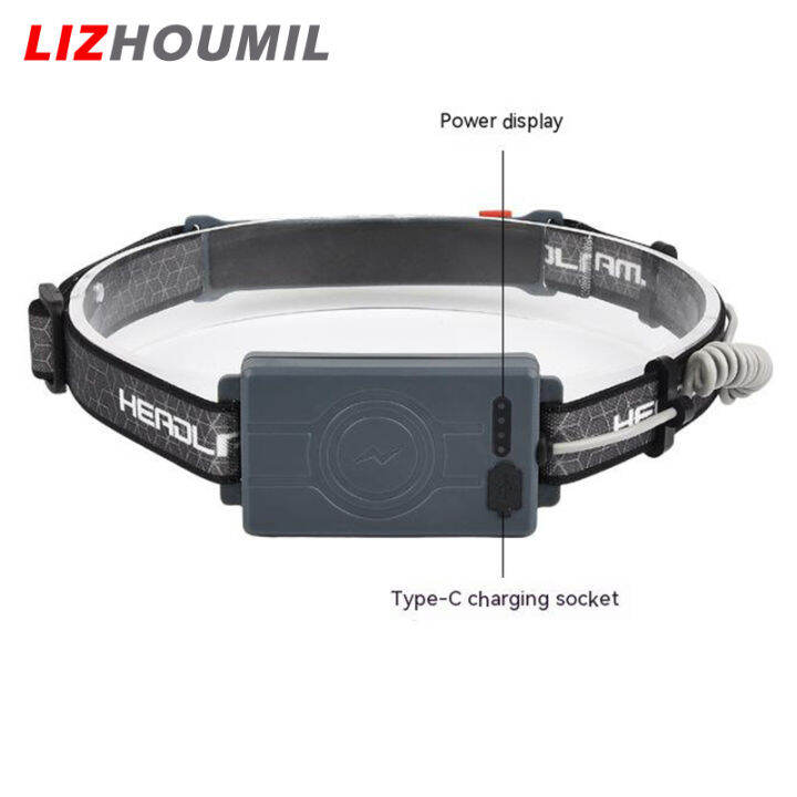 lizhoumil-ที่มีเซ็นเซอร์วัดแสงแรงไฟหน้าชาร์จได้แบบ-usb-ไฟฉายตั้งแคมป์ไฟฉายแบบคาดศีรษะพร้อมจอแสดงพลังงาน