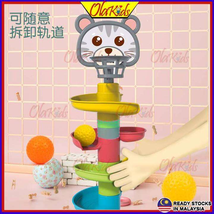 OLAKIDS Baby Roll Ball Tower Fun Rolling Slide Ball Insert Ball Stack