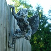 Dragon Winged Gargoyle Resin Gargoyle Fence Topper Hanger Garden Statue For Patio Porch Fence Home Decorations Dropshipping