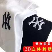 MLB NY Áo thun cotton tay ngắn thêu rộng nam mùa hè đồ mặc đôi thương hiệu