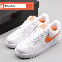 Hot Sale 【Original】 ΝΙΚΕ A F 1 Low Fashion Casual Sports Sneakers All Match Mens and Womens Skateboard Shoes White Orange {Free Shipping}