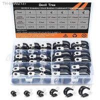 ℡❡ 52pcs 304Stainless Steel Wire Pipe Hose Clamps Clips Insulated Clamp Cable Clamp Cable Organizer Rubber High Quality Kit Mikalor