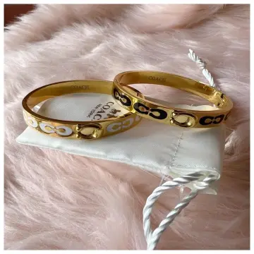 Coach Signature C bangle/bracelet White/gold NEW🎉 | Coach earrings, Womens  jewelry bracelets, Hinged bangle
