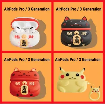 For Airpods Pro 3D Cute Cartoon Lucky Cat Earpods Case for Apple Airpods 3  Kawaii Chinese New Year Wireless Earphone Cover Box