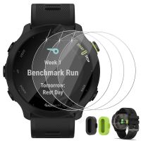 ♘﹍❀ (3 2) For Garmin Forerunner 55 Smart Watch (3pcs) Tempered Glass Screen Protector (2pcs) Charger Port Plug Anti-Dust Cover