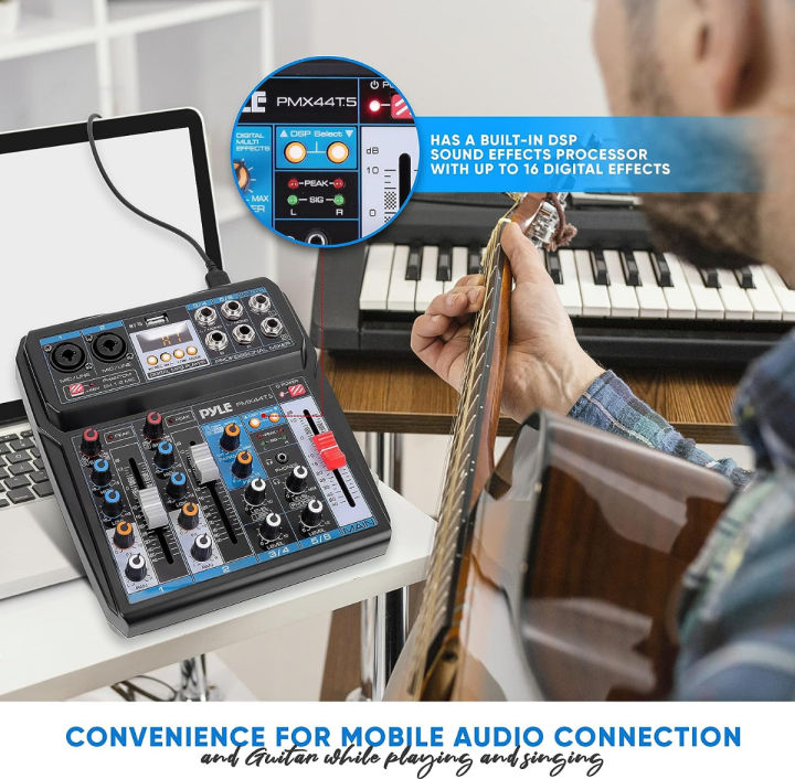 pyle-professional-wireless-dj-audio-mixer-6-channel-bluetooth-compatible-dj-controller-sound-mixer-w-dsp-effects-usb-audio-interface-dual-rca-in-xlr-1-4-microphone-in-headphone-jack-pmx44t-5