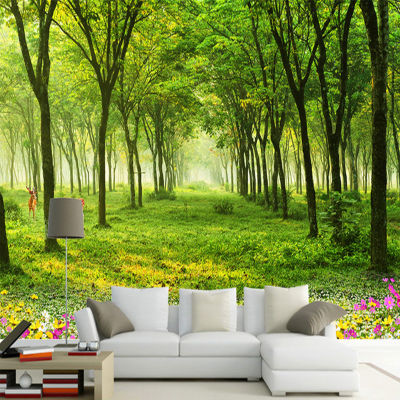 [hot]Custom Any Size Mural Wallpaper 3D Nature Scenery Green Tree Photo Wall Paper Living Room TV Sofa Background Wall Murals Decor