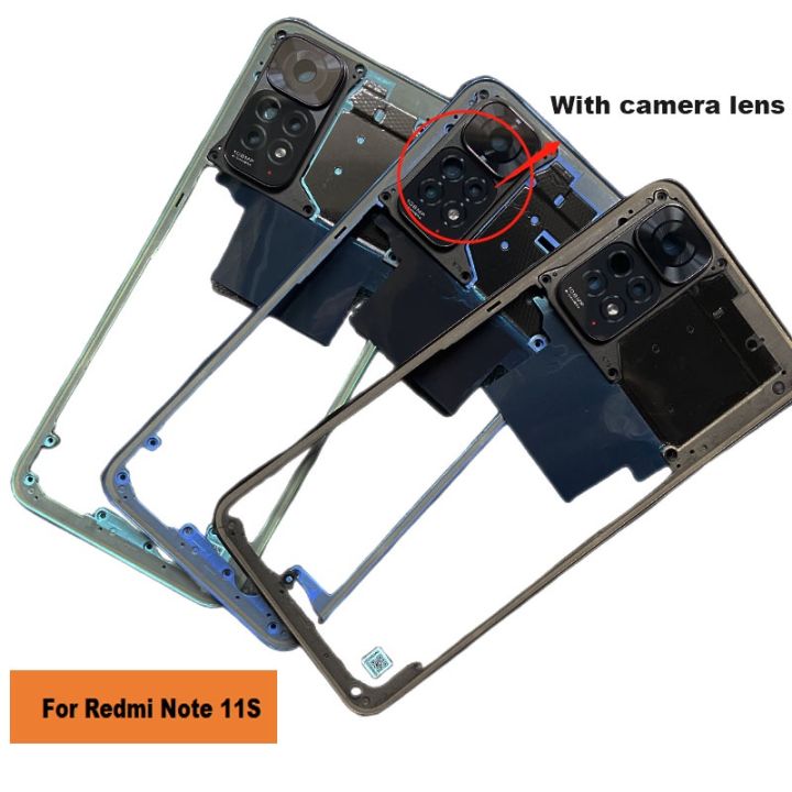 ปลอกหุ้มสำหรับ-xiaomi-redmi-note-11-11s-ฝาหลังปิดโทรศัพท์หลังเคสด้านหลังกรอบกลางพร้อมปุ่มเลนส์กระจกกล้องถ่ายรูปถาดใส่ซิม4g