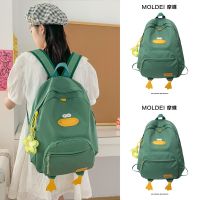 Summer cute and funny canvas shoulder bag female 2023 new primary school student school bag college student large-capacity backpack 【QYUE】