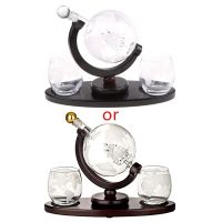 850ML Whiskey Decanter Globe Set with 2 Etched Globe Whisky Glasses for Liquor Bourbon Vodka Wine Glass Decanters Drop Shipping Bar Wine Tools