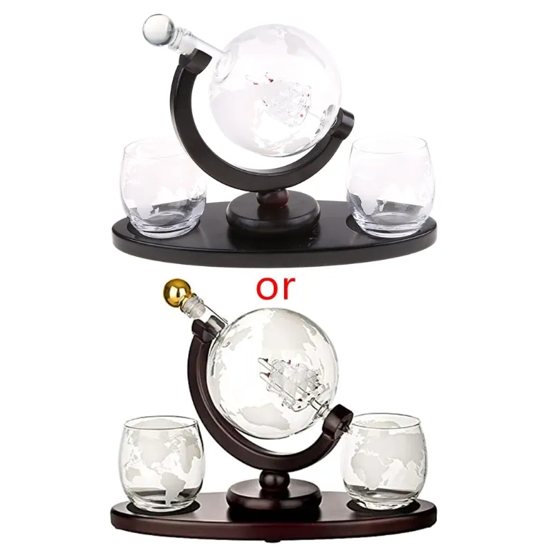 人気ブランドを Godinger Whiskey Decanter Globe Set with 2 Etched