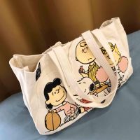 AQUA Japanese large-capacity Snoopy fashion canvas bag 2022 new travel tote commuter mother